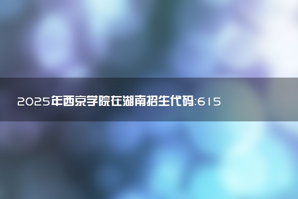 2025年西京学院在湖南招生代码：6152 专业代码及报考指南