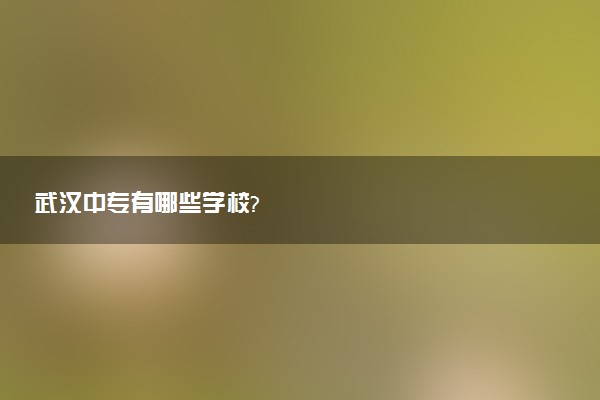 武汉中专有哪些学校?