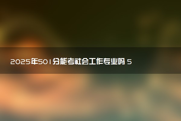 2025年501分能考社会工作专业吗 501分社会工作专业大学推荐