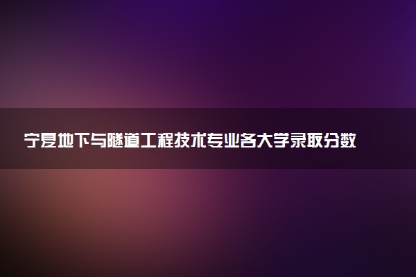 宁夏地下与隧道工程技术专业各大学录取分数线：最低374分能上 开设院校及位次