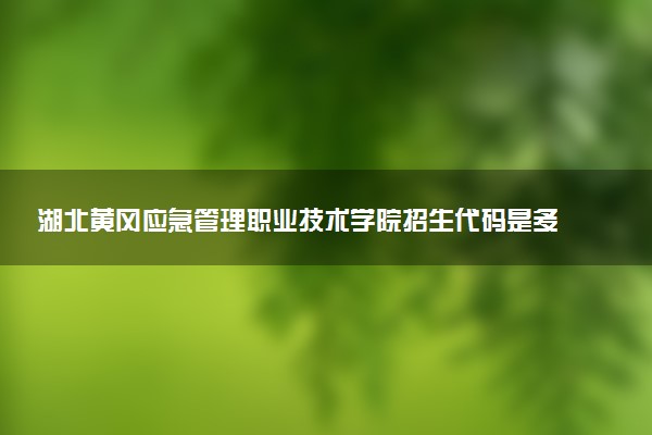 湖北黄冈应急管理职业技术学院招生代码是多少 附专业代码对照表（2025参考）