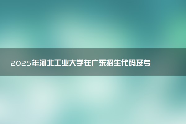 2025年河北工业大学在广东招生代码及专业代码 河北工业大学广东代码是多少？怎么查询？