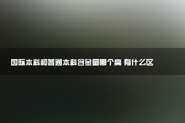 国际本科和普通本科含金量哪个高 有什么区别