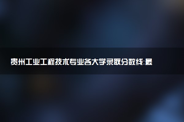 贵州工业工程技术专业各大学录取分数线：最低333分能上 开设院校及位次