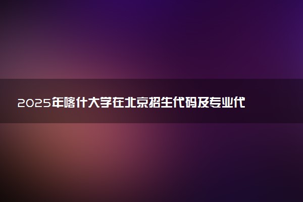 2025年喀什大学在北京招生代码及专业代码 喀什大学北京代码是多少？怎么查询？