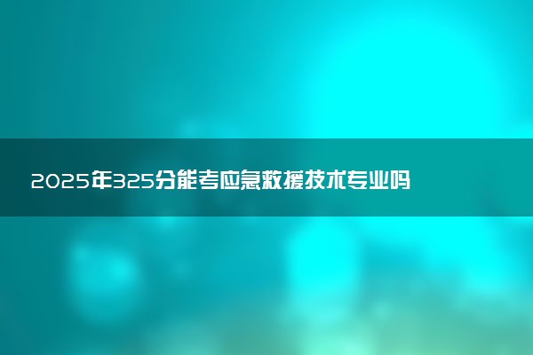 2025年325分能考应急救援技术专业吗 325分应急救援技术专业大学推荐