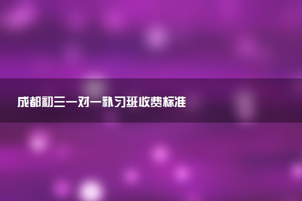 成都初三一对一补习班收费标准
