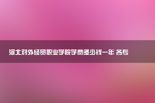 河北对外经贸职业学院学费多少钱一年 各专业收费标准（2025年参考）