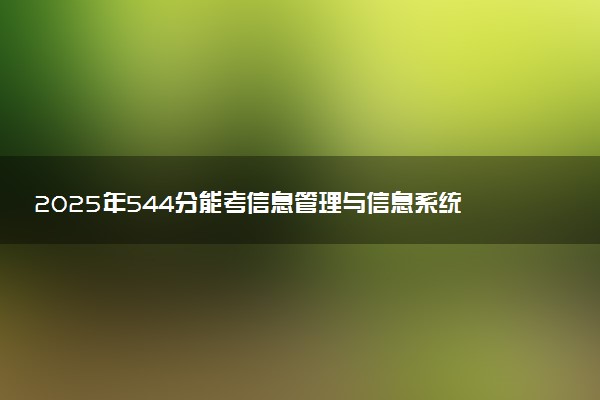 2025年544分能考信息管理与信息系统专业吗 544分信息管理与信息系统专业大学推荐