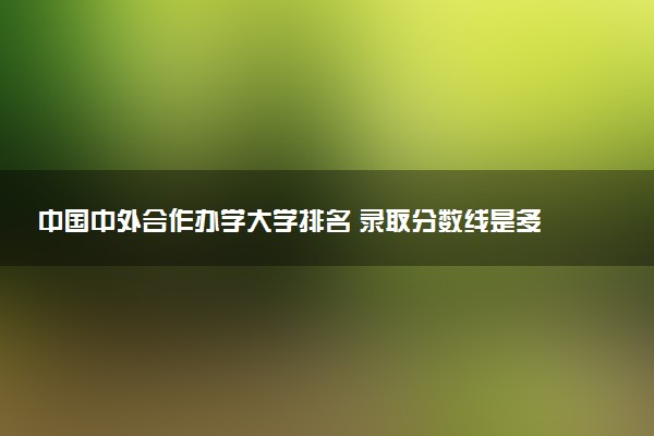 中国中外合作办学大学排名 录取分数线是多少