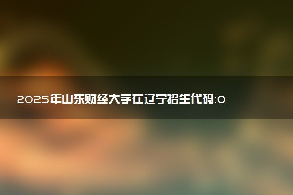 2025年山东财经大学在辽宁招生代码：0456 专业代码及报考指南
