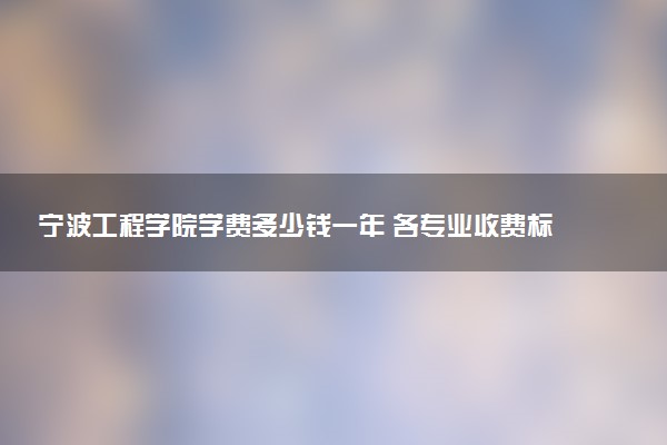 宁波工程学院学费多少钱一年 各专业收费标准（2025年参考）