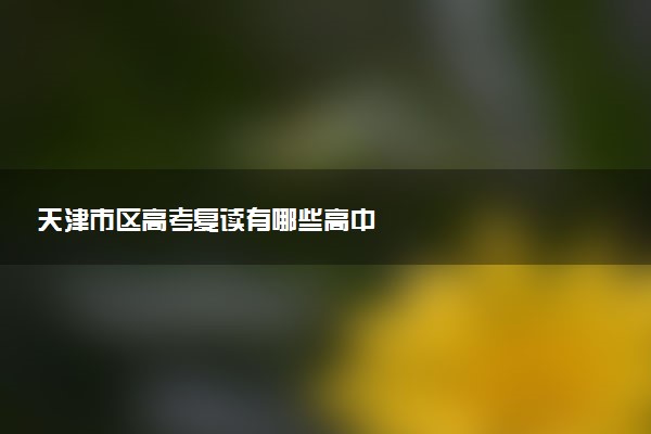 天津市区高考复读有哪些高中