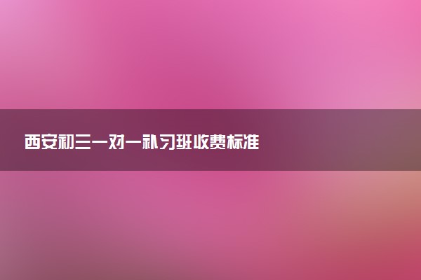 西安初三一对一补习班收费标准