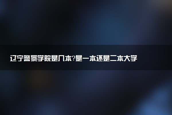 辽宁警察学院是几本？是一本还是二本大学