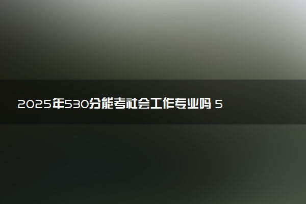 2025年530分能考社会工作专业吗 530分社会工作专业大学推荐