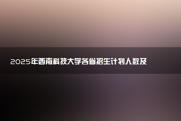 2025年西南科技大学各省招生计划人数及专业代码学费
