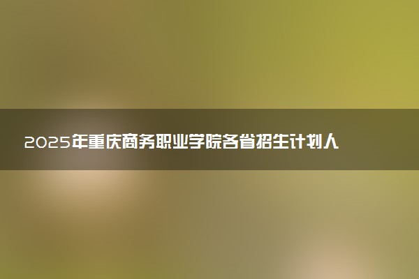 2025年重庆商务职业学院各省招生计划人数及专业代码学费