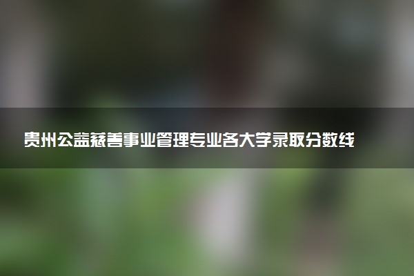 贵州公益慈善事业管理专业各大学录取分数线：最低377分能上 开设院校及位次