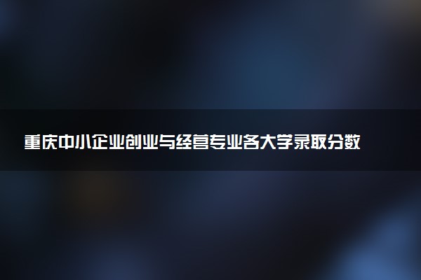 重庆中小企业创业与经营专业各大学录取分数线：最低264分能上 开设院校及位次