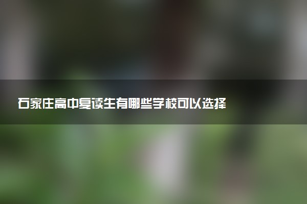 石家庄高中复读生有哪些学校可以选择