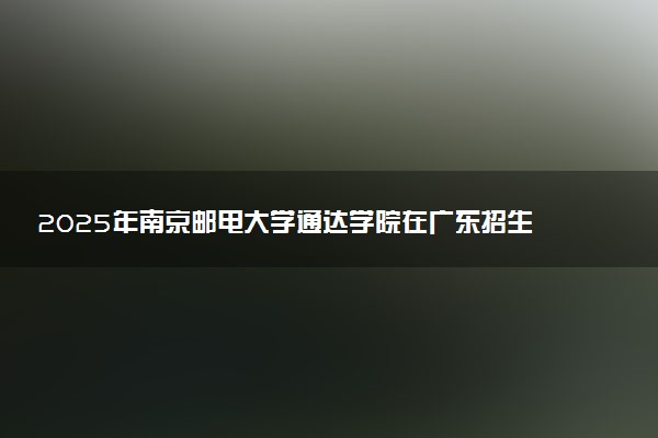2025年南京邮电大学通达学院在广东招生代码：13989 专业代码及报考指南