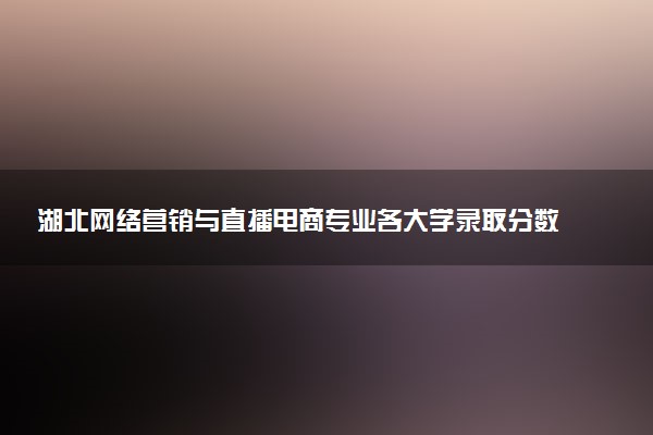湖北网络营销与直播电商专业各大学录取分数线：最低200分能上 开设院校及位次