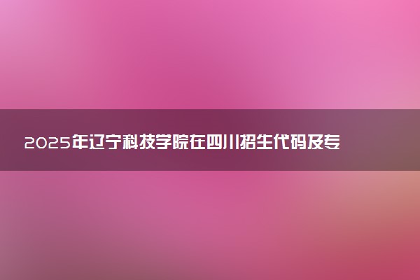 2025年辽宁科技学院在四川招生代码及专业代码 辽宁科技学院四川代码是多少？怎么查询？