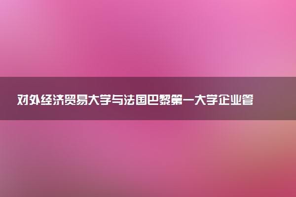对外经济贸易大学与法国巴黎第一大学企业管理硕士官方承认吗？