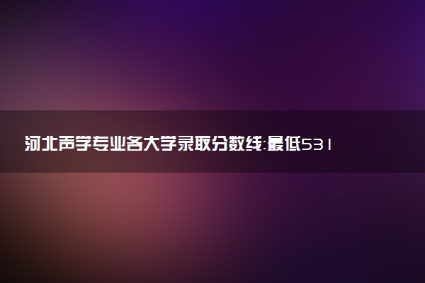 河北声学专业各大学录取分数线：最低531分能上 开设院校及位次