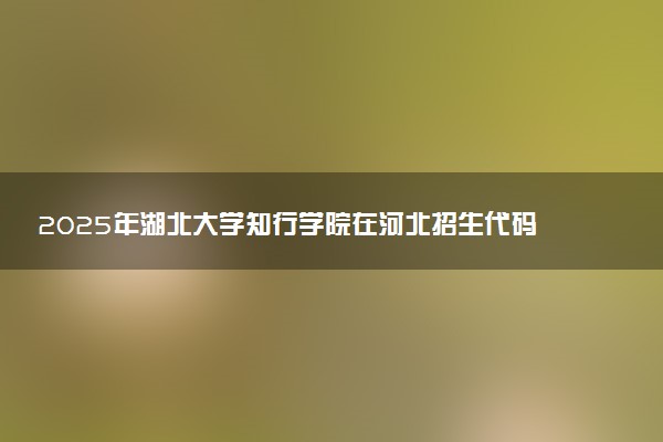 2025年湖北大学知行学院在河北招生代码：0936 专业代码及报考指南