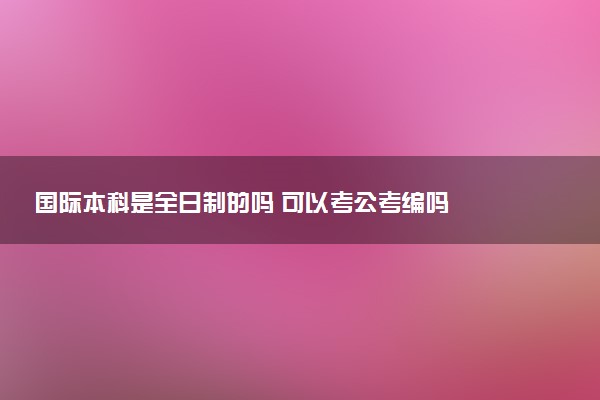 国际本科是全日制的吗 可以考公考编吗