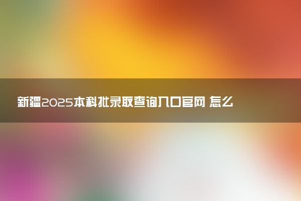 新疆2025本科批录取查询入口官网 怎么查录取结果