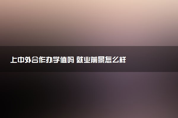 上中外合作办学值吗 就业前景怎么样