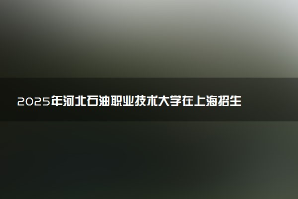 2025年河北石油职业技术大学在上海招生代码：302 专业代码及报考指南