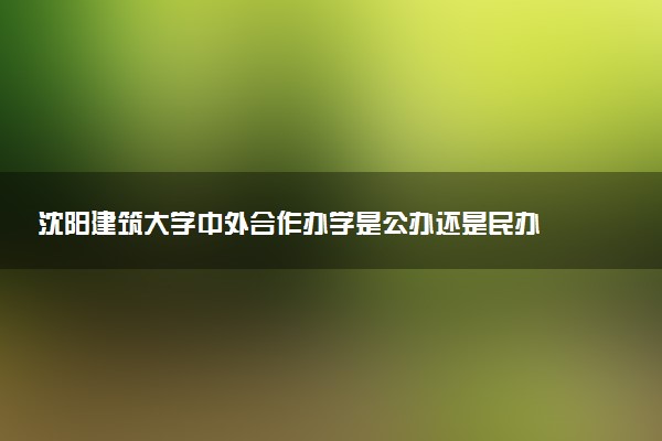沈阳建筑大学中外合作办学是公办还是民办 值得去读吗