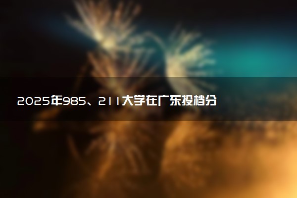 2025年985、211大学在广东投档分数线出炉 最低分是多少