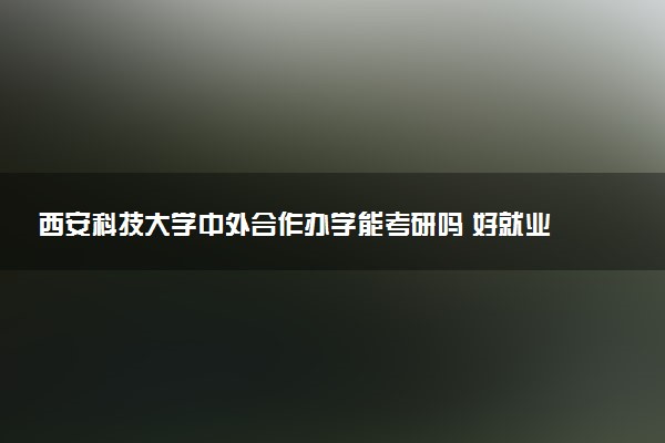 西安科技大学中外合作办学能考研吗 好就业吗