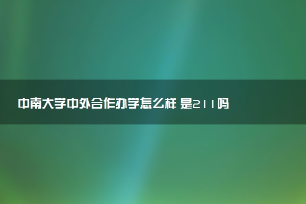 中南大学中外合作办学怎么样 是211吗