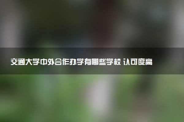 交通大学中外合作办学有哪些学校 认可度高吗