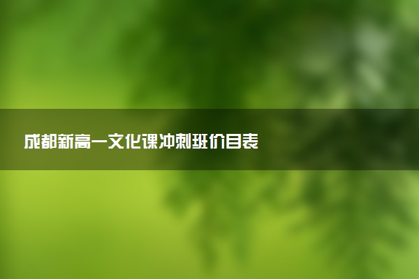 成都新高一文化课冲刺班价目表