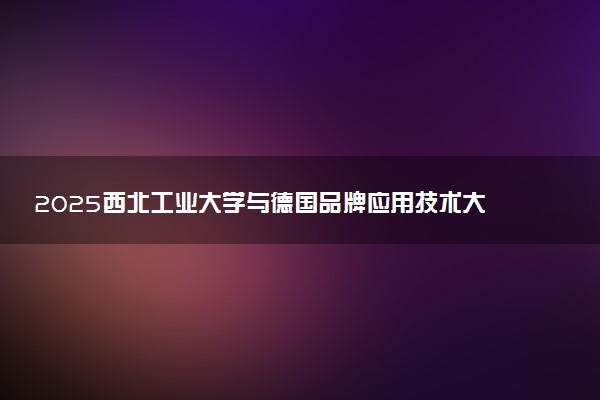 2025西北工业大学与德国品牌应用技术大学2+0硕士学费多少