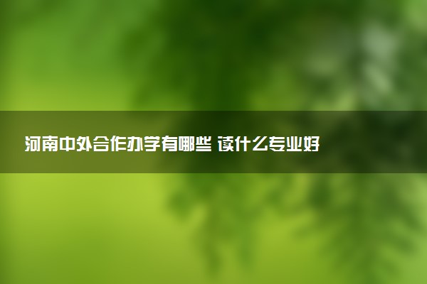 河南中外合作办学有哪些 读什么专业好