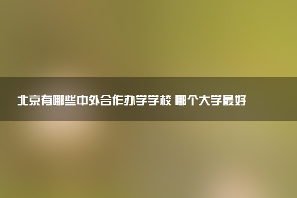 北京有哪些中外合作办学学校 哪个大学最好