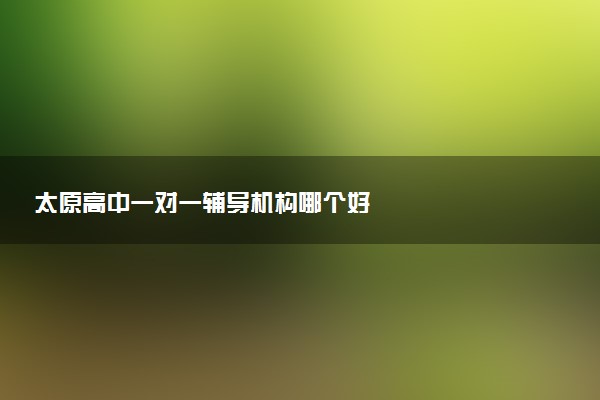 太原高中一对一辅导机构哪个好