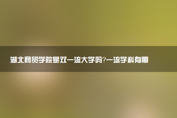 湖北商贸学院是双一流大学吗？一流学科有哪些及历年分数线位次