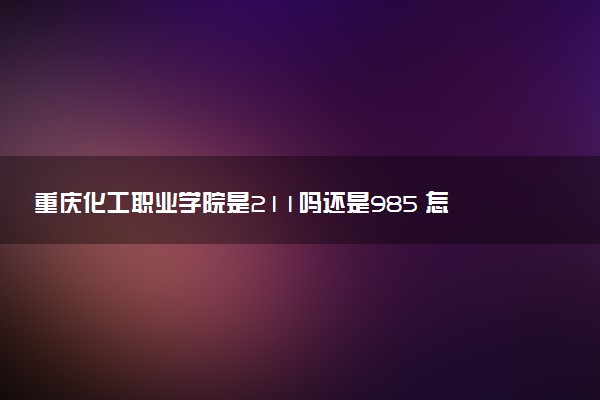重庆化工职业学院是211吗还是985 怎么样值得读吗及学长学姐评价