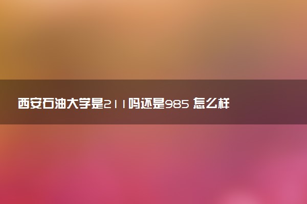 西安石油大学是211吗还是985 怎么样值得读吗及学长学姐评价