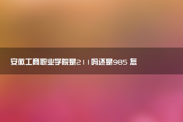 安徽工商职业学院是211吗还是985 怎么样值得读吗及学长学姐评价