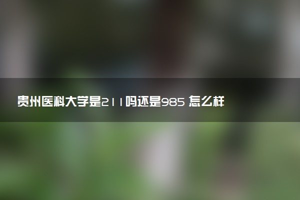 贵州医科大学是211吗还是985 怎么样值得读吗及学长学姐评价
